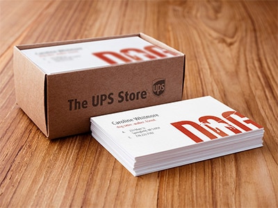 Printed business card Pizzeria business card in wood holder